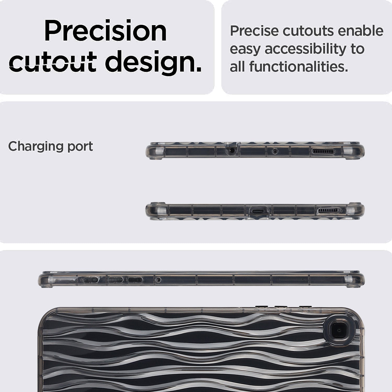 For Samsung Galaxy Tab S6 Lite P610 P615 Tab S6 Lite (2022) Anti-drop Cover Wave Texture Clear TPU Tablet Case For Samsung Galaxy Tab S6 Lite P610 P615 Tab S6 Lite (2022) Anti-drop Cover Wave Texture Clear TPU Tablet Case